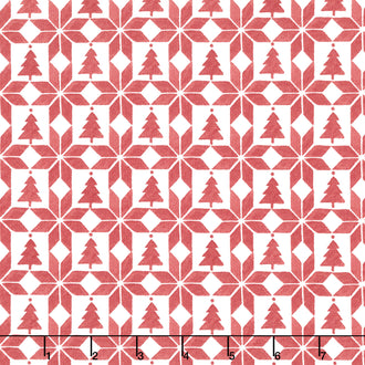 Magical Winterland - Patchwork Barn Red Yardage