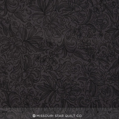 Calla - 108" Wide Floral Sketch Black Backing
