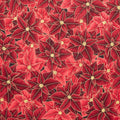 Holiday Flourish - Festive Finery - Candy Cane ColorstoryPoinsettias Cranberry Yardage Primary Image