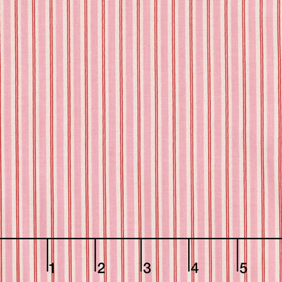 Kewpie Christmas - Christmas Stripes Pink Yardage