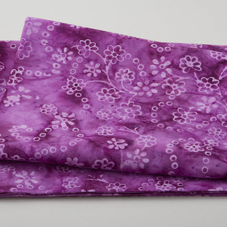 Java Batiks - Petite Blooms Purple 2 Yard Cut