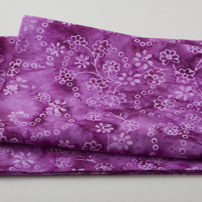 Java Batiks - Petite Blooms Purple 2 Yard Cut