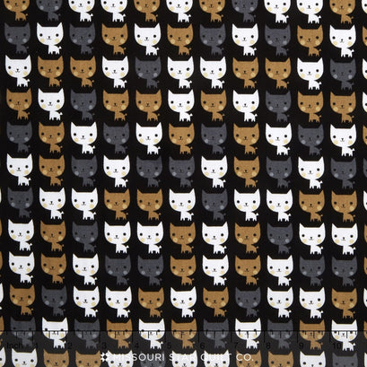 Suzy's Minis - Cats Black Yardage