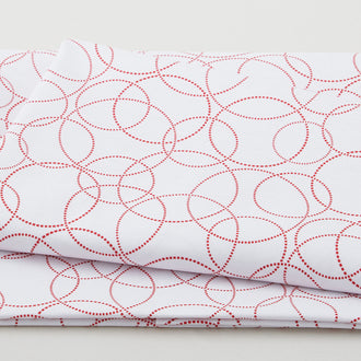 Raspberry Ripple - Circles White/Red 2 Yard Cut