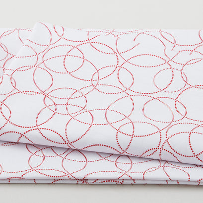 Raspberry Ripple - Circles White/Red 2 Yard Cut