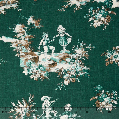 Toile de Jouy - Toile Green Yardage
