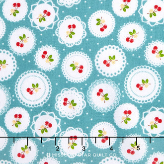 Sew Cherry 2 - Doily Aqua Yardage