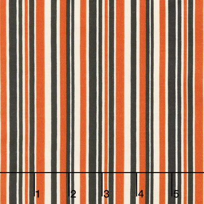 Haunted House - Stripe Orange Yardage