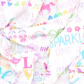 Unicorn Magic - Magical Words White Metallic Yardage Alternative View #1