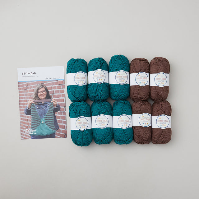 Leyla Bag Knit Kit - Jade and Raisin Primary Image