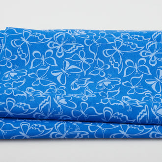 Blue Bayou - Butterfly Outline Dark Blue 2 Yard Cut