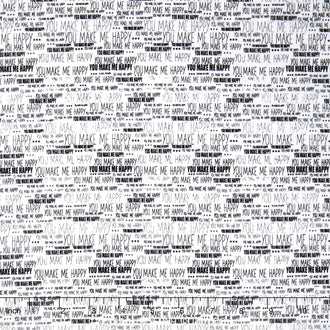 When Skies are Grey - Skies Words White Yardage