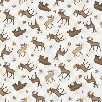 Wildlife Trail - Animal Toss Cream Yardage