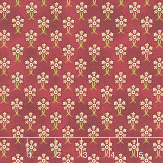 Garnets and Gingham - Gingham Folk Floral Garnet Yardage