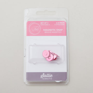 Sallie Tomato Tula Pink 1/2" 2mm Magnetic Snap - Set of Two Pink Alternative View #1