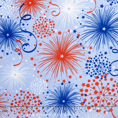 Stars & Stripes - Fireworks Blue Yardage