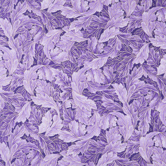 Luminous - Fancy Acanthus Scroll Purple Metallic Yardage