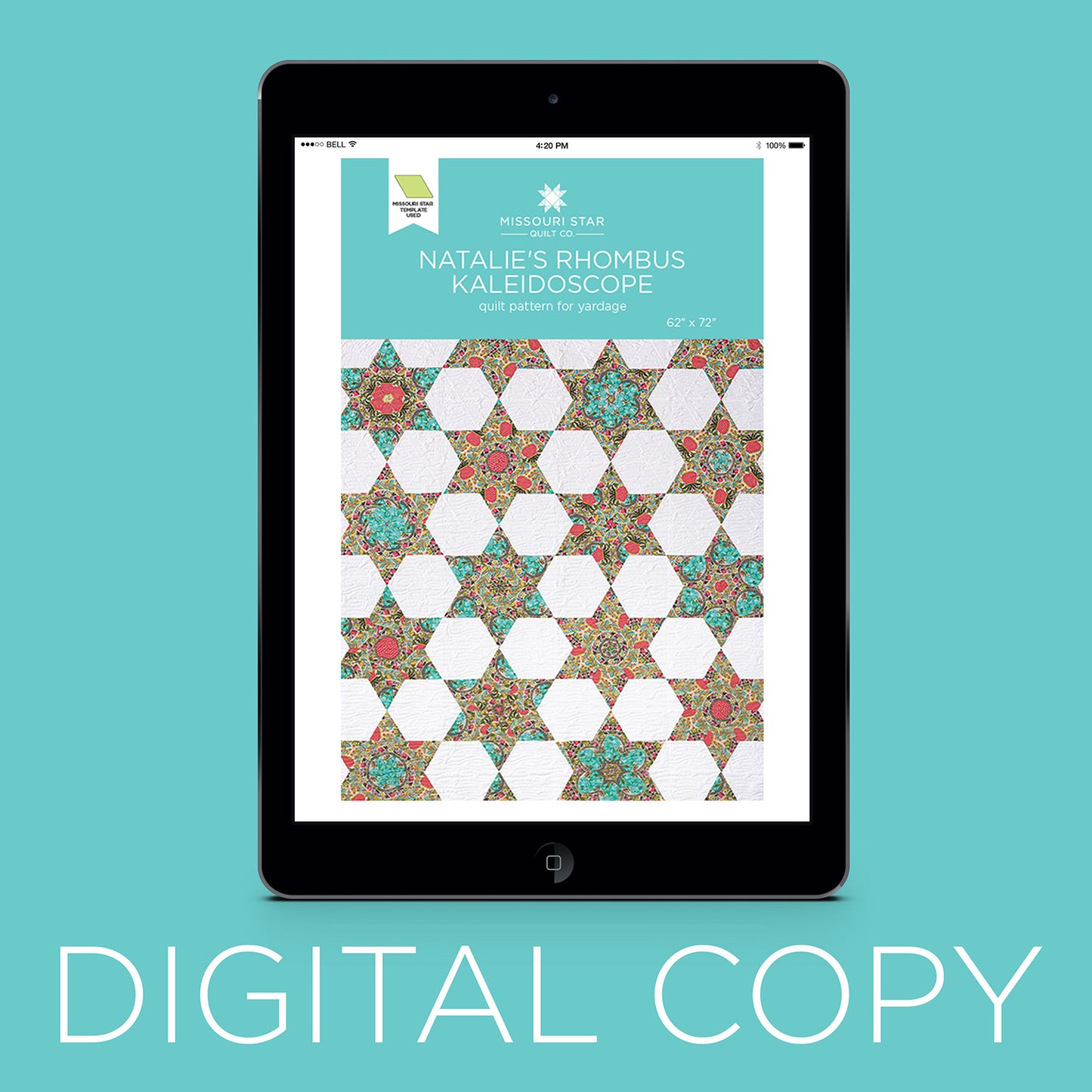 Digital Natalie's Rhombus Kaleidoscope Quilt Pattern by Missouri Star Primary Image