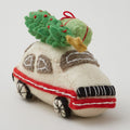 Handmade Wool Felt Van/Car Ornament w/ Appliqué & Embroidery - Assorted