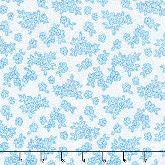 At the Cottage Favorites - Tonal Flowers Blue Yardage