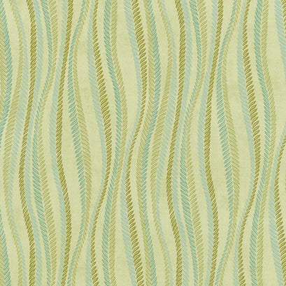 Gift of Grateful Praise - Wavy Wheat Stripe Light Green Yardage