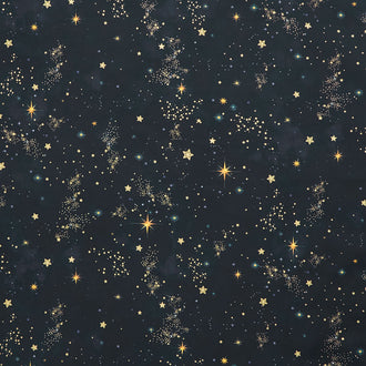 Holy Night - Stars Midnight Metallic Yardage