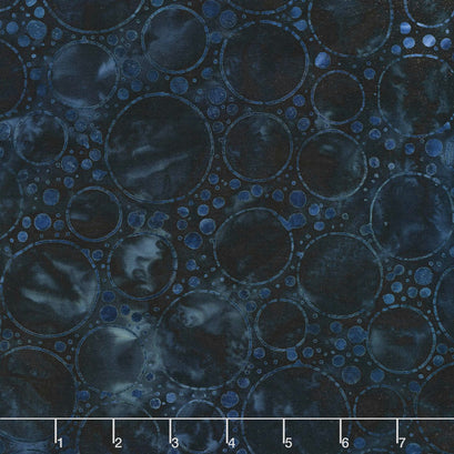 Artisan Batiks - Color Source 7 Bubbles Indigo Yardage
