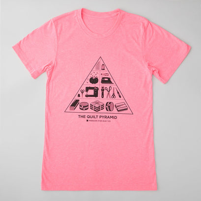 Missouri Star Food Pyramid T-shirt - Heather Neon Pink - 2XL