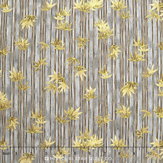 Akiko - Neutral Bamboo Taupe Metallic Yardage