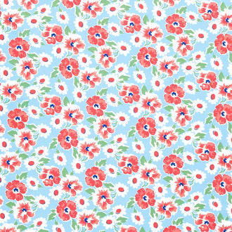 Garden Party - Party Petals Blue Yardage