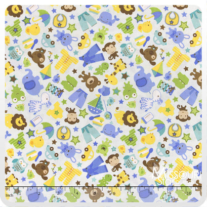 Snips and Snails - Snips Main Blue Yardage