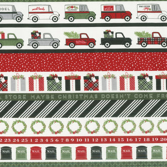Christmas Delivery - Stripe Black Yardage