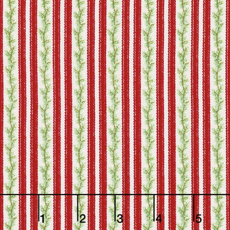 Anne of Green Gables Christmas - Stripe Red Yardage