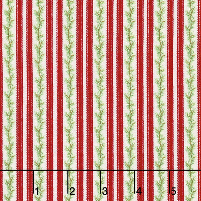 Anne of Green Gables Christmas - Stripe Red Yardage