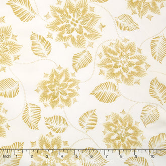 Winter's Grandeur - Ivory Metallic Yardage