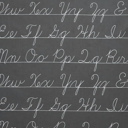Old School - Penmanship Charcoal Yardage