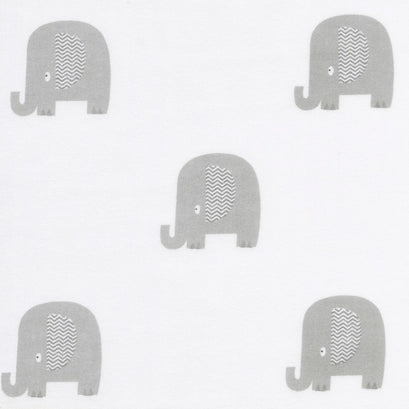 Flannel Basics - Elephant In Color Gray Yardage