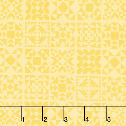 Welcome To Quilt Town - Quilt Blocks Yellow Yardage