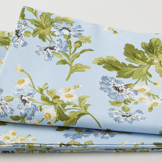 Poppies - Daisies Soft Blue 2 Yard Cut