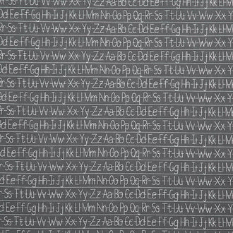Old School - Handwriting Charcoal Yardage