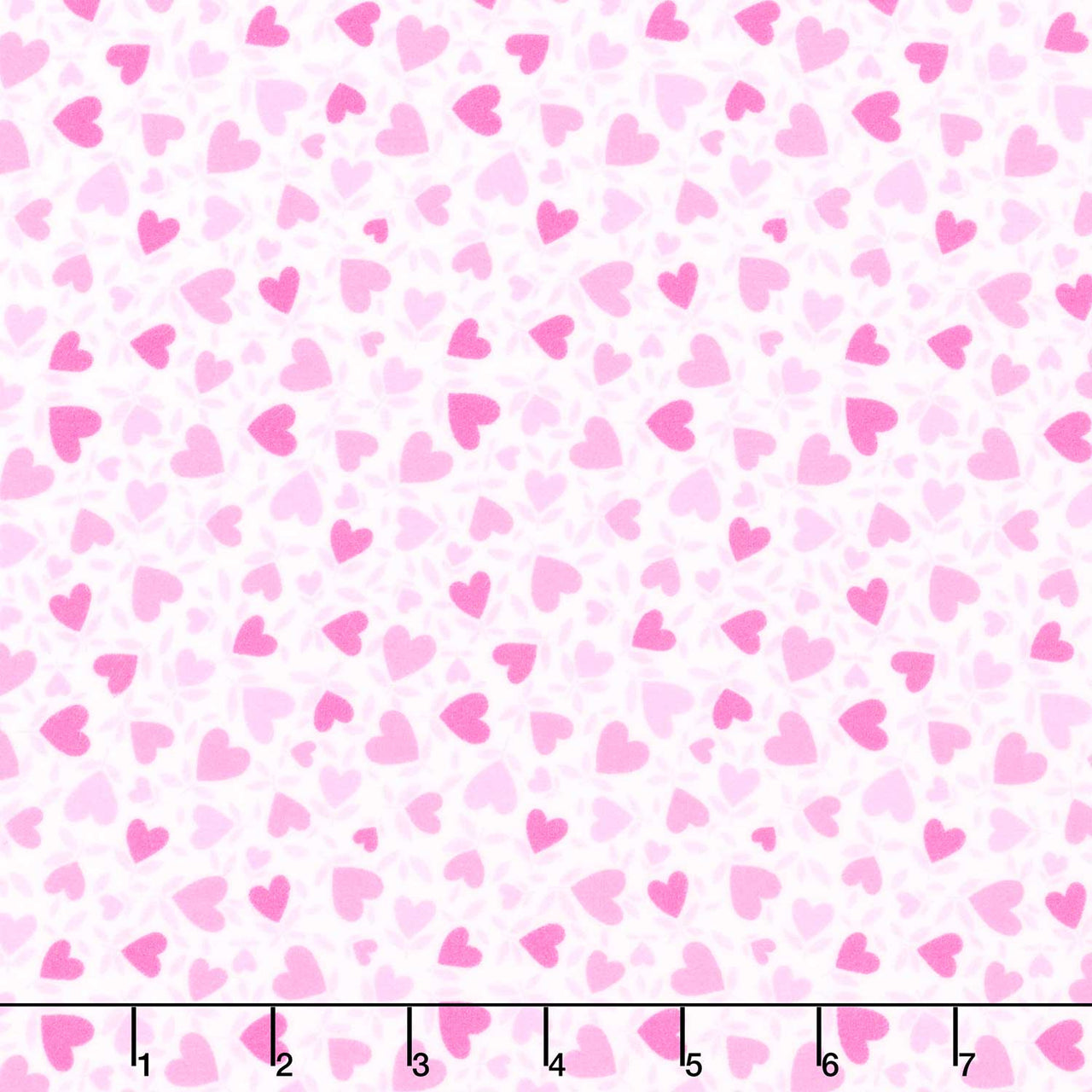 Playtime Flannel - Hearts Pink Yardage Primary Image