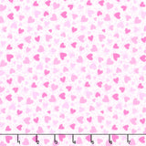 Playtime Flannel - Hearts Pink Yardage Primary Image