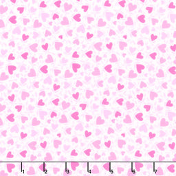Playtime Flannel - Hearts Pink Yardage Primary Image