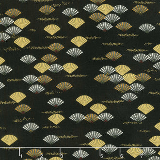 Imperial Collection 14 - Fans Black Metallic Yardage