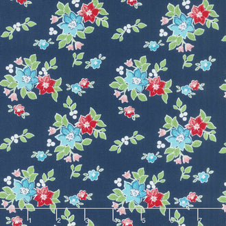 Seaside - Floral Navy Yardage