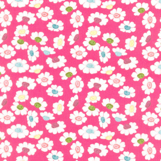 Fragrant Fields - Dancing Daisies Hot Pink Yardage