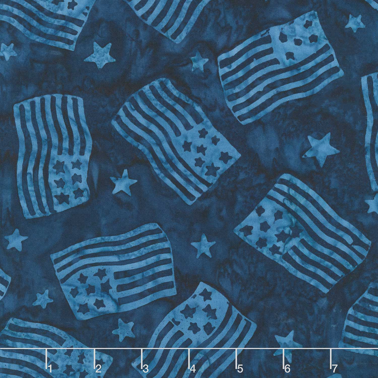 Tonga Batiks - USA Tossed USA Flags Brave Yardage