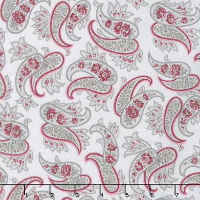 Rustic Romance - Paisley Light Gray Yardage