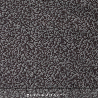 Lana - 108" Wide Tonal Leaf Black Flannel Backing