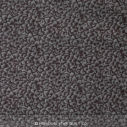 Lana - 108" Wide Tonal Leaf Black Flannel Backing